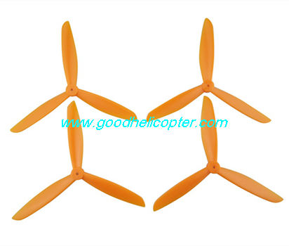 SYMA-X8-X8C-X8W-X8G Quad Copter parts 3 leaves Blades set (orange color) - Click Image to Close